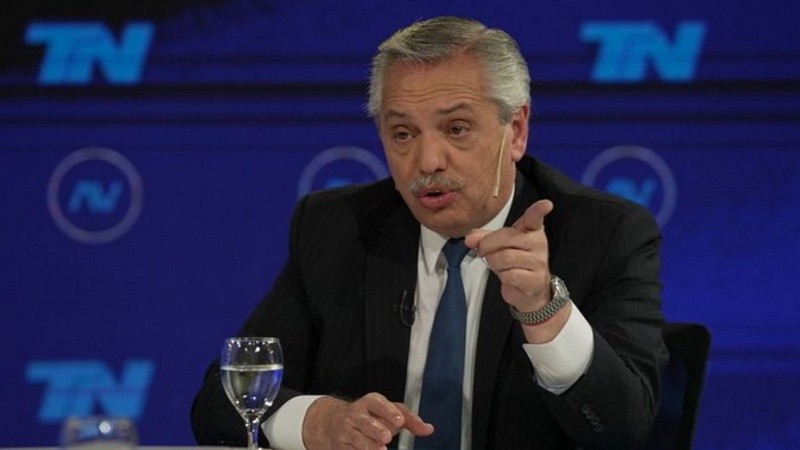 Alberto Fernández en TN este miércoles por la noche