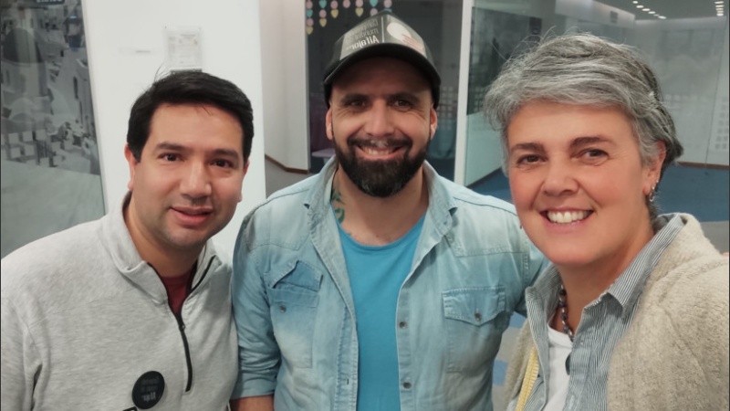 Sardella, Soria y una colaboradora durante el encuentro (Foto: J.J. Soria)