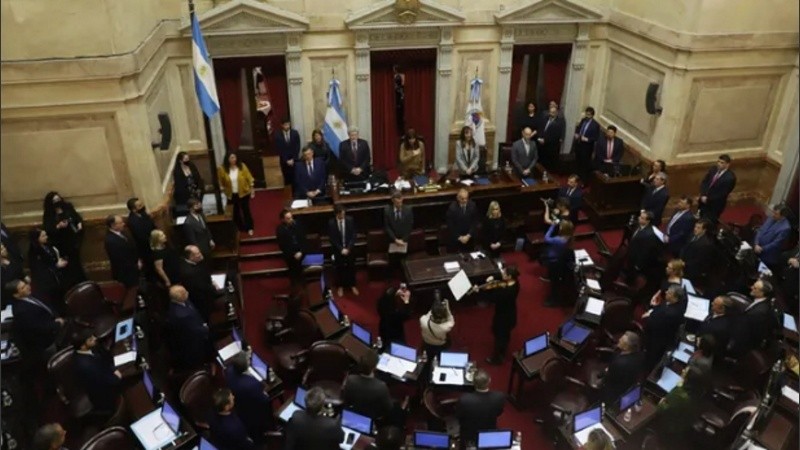 La sesión de este jueves en el Senado de la Nación.
