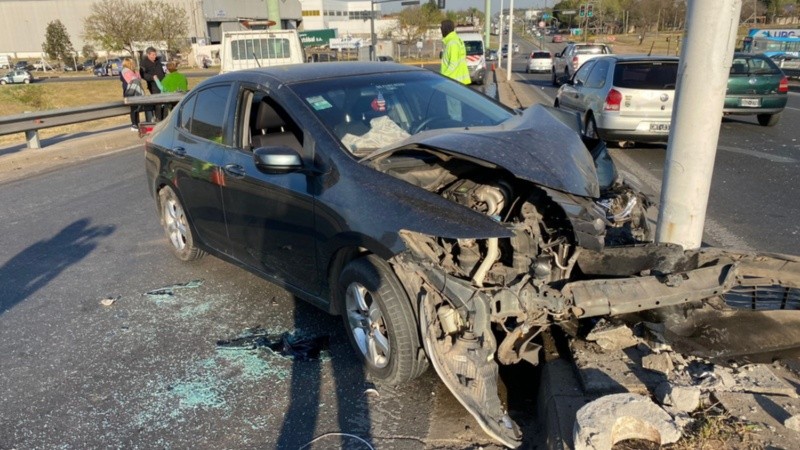 Así quedó el auto. 