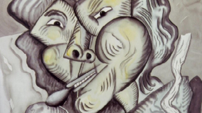 Dama criolla y yesqueros (detalle), Luis Fernando Benedit.