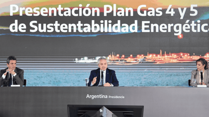 Alberto Fernández encabezó el anuncio del Plan Gas IV y V este jueves.