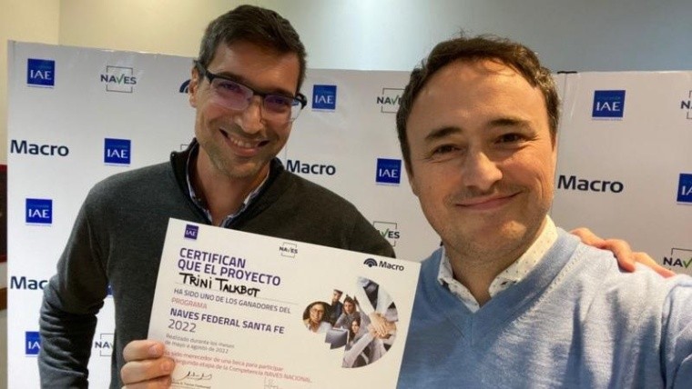 Fabian Bracca y Rodrigo Puopolo, impulsores de Trini Talkbot.