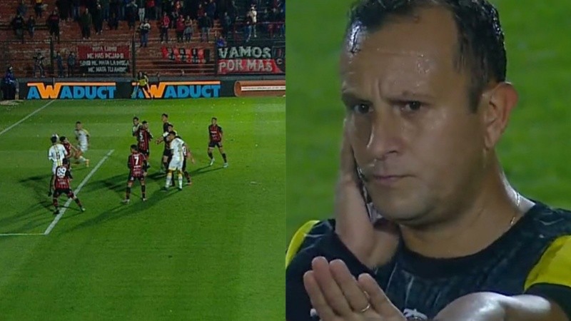 En una jugada muy fina y difícil de resolver, el VAR determinó que Martínez estaba fuera de juego.