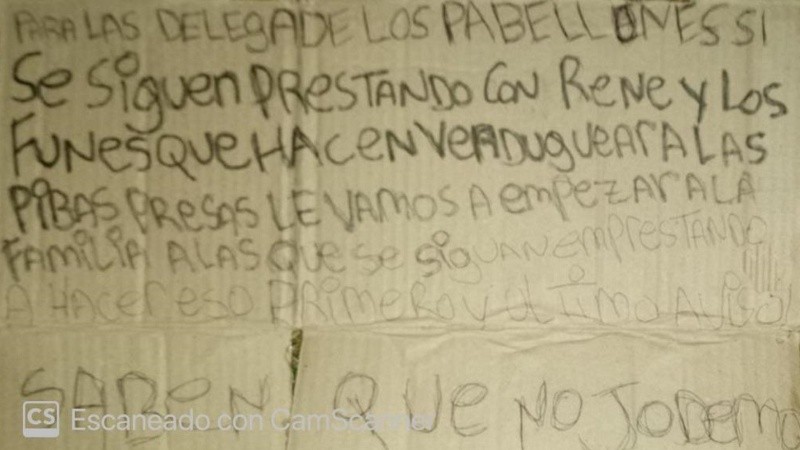 El mensaje que dejaron antes de disparar contra la cárcel.
