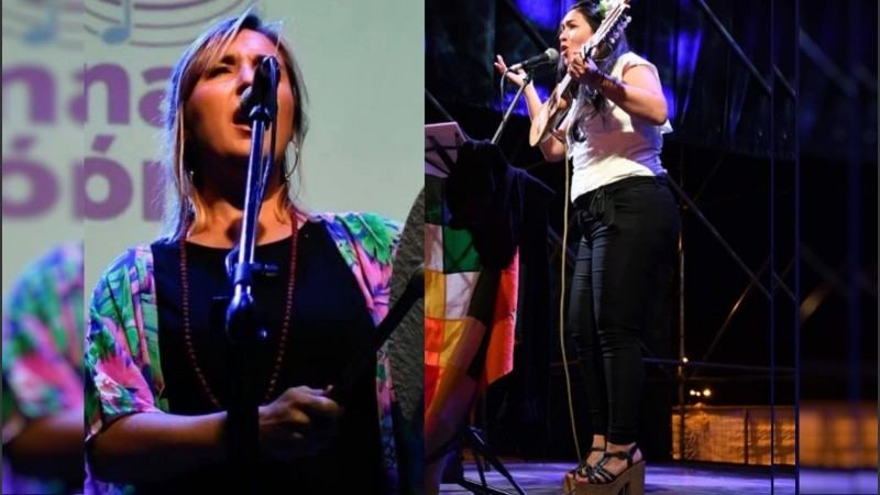 Las cantantes Gisela Stival y Vicky Alancay.