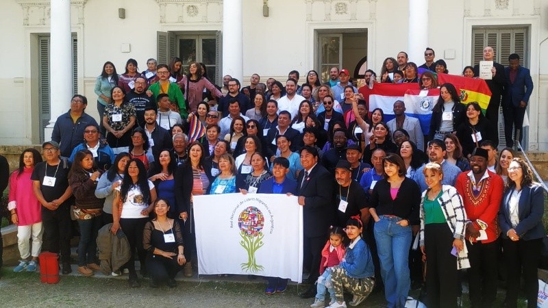 La foto de la apertura del encuentro en el patio de la Facultad de Derecho.