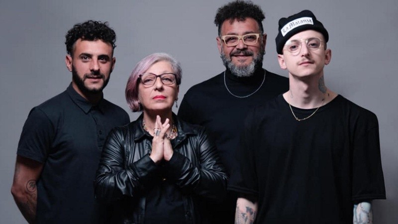 Sirio, la banda que integraban Bin Valencia y Claudia Resnik, junto a los hijos del batero, David y Nils.