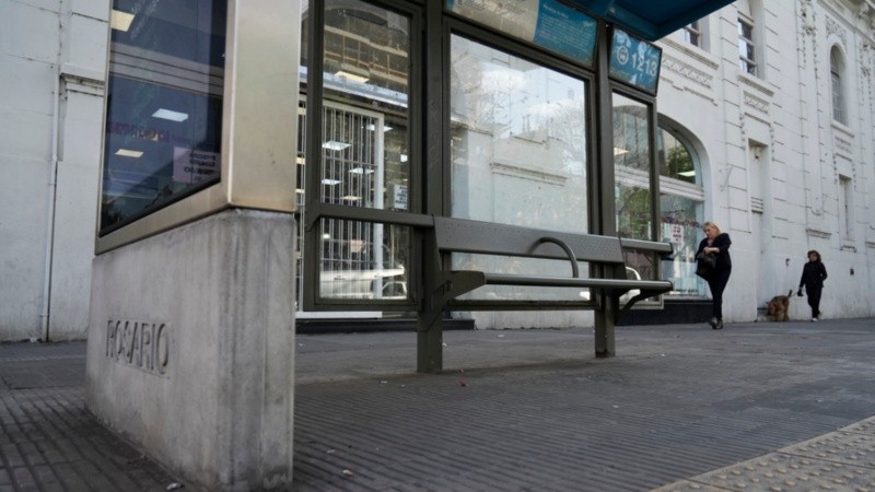 Paradas vacías este miércoles. 