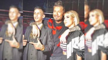 L-Gante, Marcelo Tinelli y Wanda Nara, "amigos" en la fiesta de "Canta conmigo ahora".