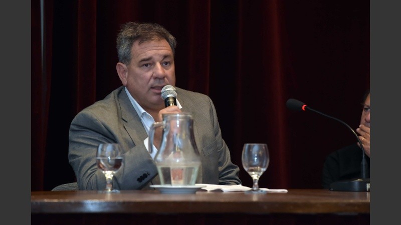 Gonzalo Espíndola, presidente de la Asociación de Empresarios de la Vivienda (AEV), al cierre del evento realizado en la Federación Gremial