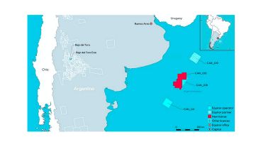 El área del Mar Argentino en la que se realizará la exploración.
