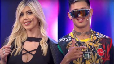 Los "dobles" de Wanda Nara y L-Gante.