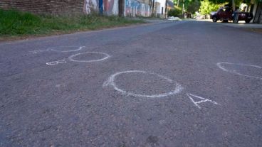 La escena del crimen perpetrado en barrio Tiro Suizo.