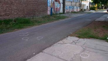 La escena del brutal asesinato ocurrido en la madrugada de este viernes.