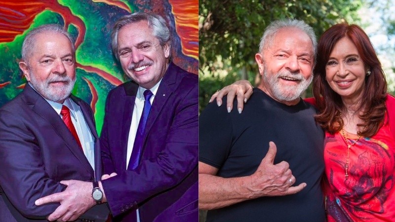 Los mandatarios argentinos postearon fotos de encuentros con Lula.