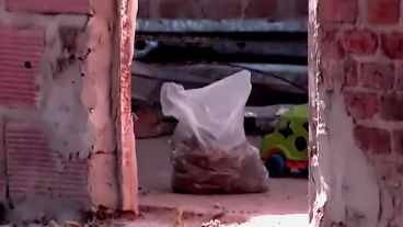 Los restos óseos estaban dentro de una bolsa.