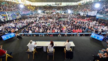 El auditorio que presenció el acto de la UOM en Pilar, Buenos Aires.