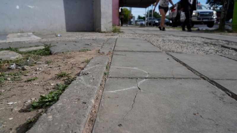 La marca de donde cayó la vaina. 