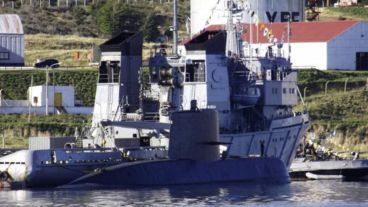 El ARA San Juan días antes de su hundimiento en Ushuaia.