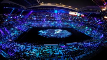 El inicio del show previo al fútbol.