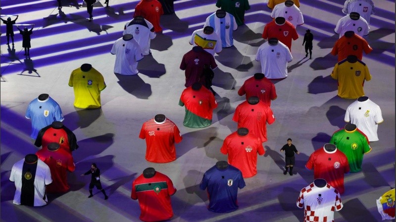 El inicio del show previo al fútbol.