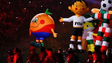 El inicio del show previo al fútbol.