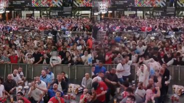 El video del festejo se viralizó en redes sociales después del primer gol inglés.