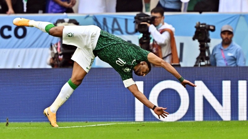 El festejo de uno de los goles de Arabia.