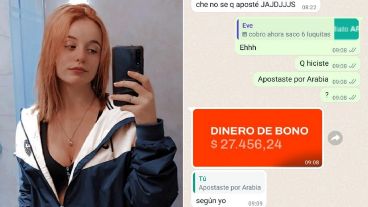 Evelina Lenzi, la joven que apostó por error a favor de Arabia Saudita.