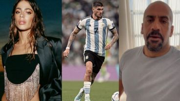 Tini Stoessel, Rodrigo de Paul y Sebastián Verón.