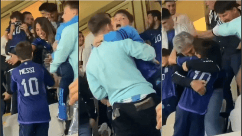 La alegría de los familiares de Lionel Messi.