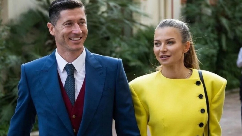 Lewandowski junto a su esposa, con la que tuvieron dos hijos.