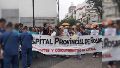 Protesta de médicos y enfermeros frente al Cemar, complica el tránsito en el centro: "Sobra vocación, falta sueldo"