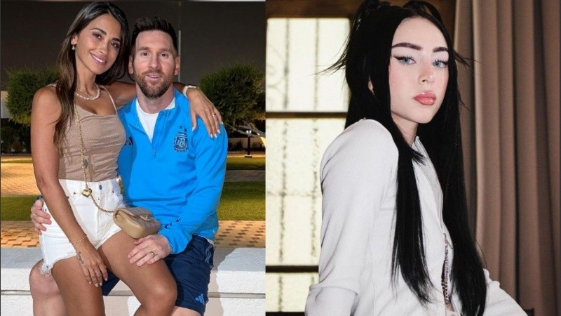 Antonela Roccuzzo, Lionel Messi y Nicki Nicoles.