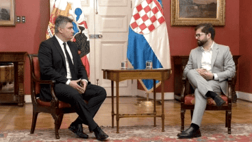 Zoran Milanovic y Gabriel Boric reunidos en el Palacio de La Moneda.