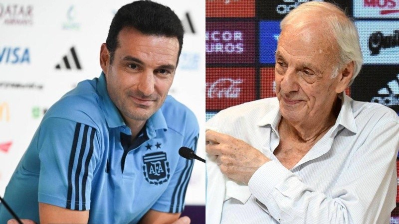 Lionel Scaloni y César Luis Menotti.