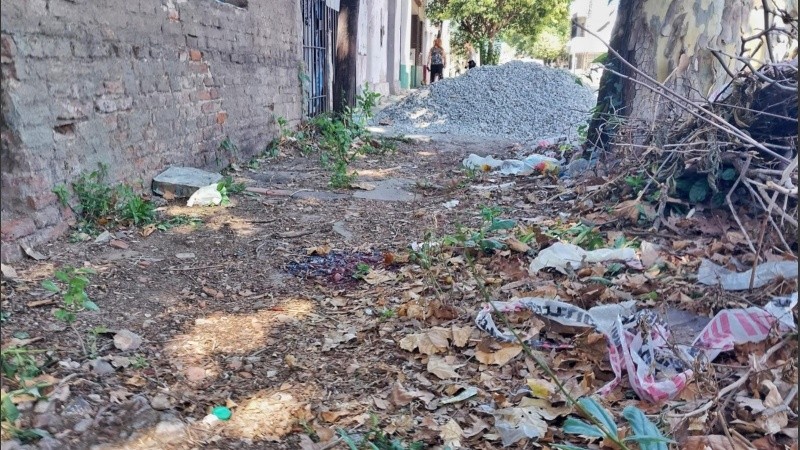 La zona de Muñoz y Buenos en barrio Roque Sáenz Peña, donde fue encontrada la joven asesinada.