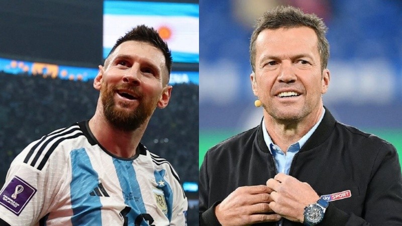 El capitán de la selección argentina Lionel Messi y el ex futbolista alemán Lothar Matthäus.