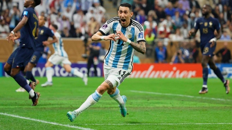 Con el alma: el grito de Angelito Di María después de convertir el segundo tanto de Argentina ante Francia.