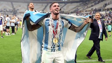 El festejo de Rodrigo de Paul.