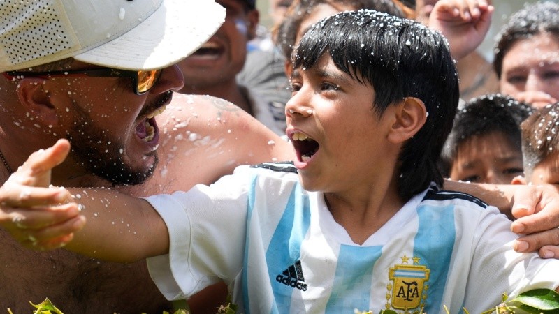 El grito del último gol de los penales que consagró a la Argentina campeón. 