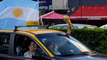 Los festejos en las calles rosarinas.