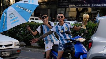 Los festejos en las calles rosarinas.