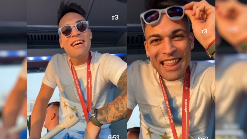 El festejo de Lautaro Martínez.