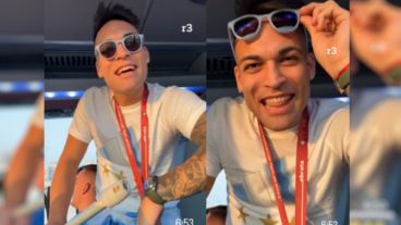 El festejo de Lautaro Martínez.