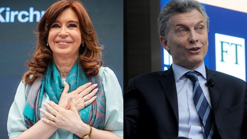 La vicepresidenta Cristina Kirchner y el ex mandatario Mauricio Macri.