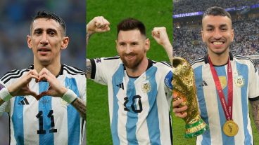 Messi, Correa y Di María, tres nuevos rosarinos campeones del mundo.