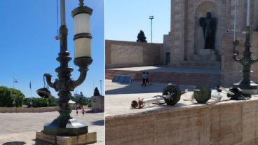 Robos y destrozos en las estructuras históricas del Monumento.