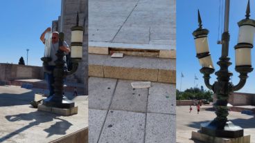 Robos y destrozos en las estructuras históricas del Monumento.